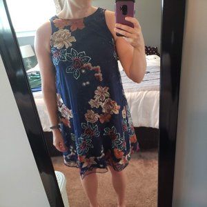 NWT Embroidered Overlay Dress